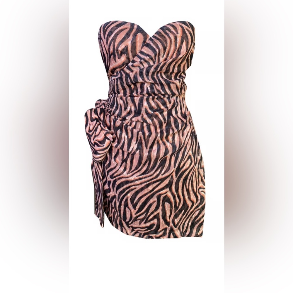 DUNDAS x REVOLVE Lana Mini Dress Natural Zebra